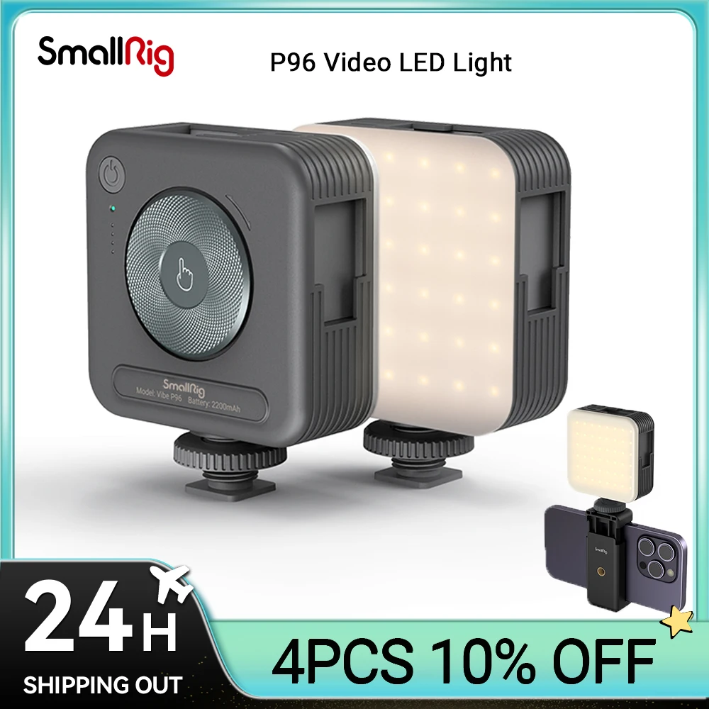 

SmallRig Video Light, Portable Camera Light,96 LED Beads for Photography Video Lighting, Rechargeable 2200mAh CRI 95+ 2700-6500K