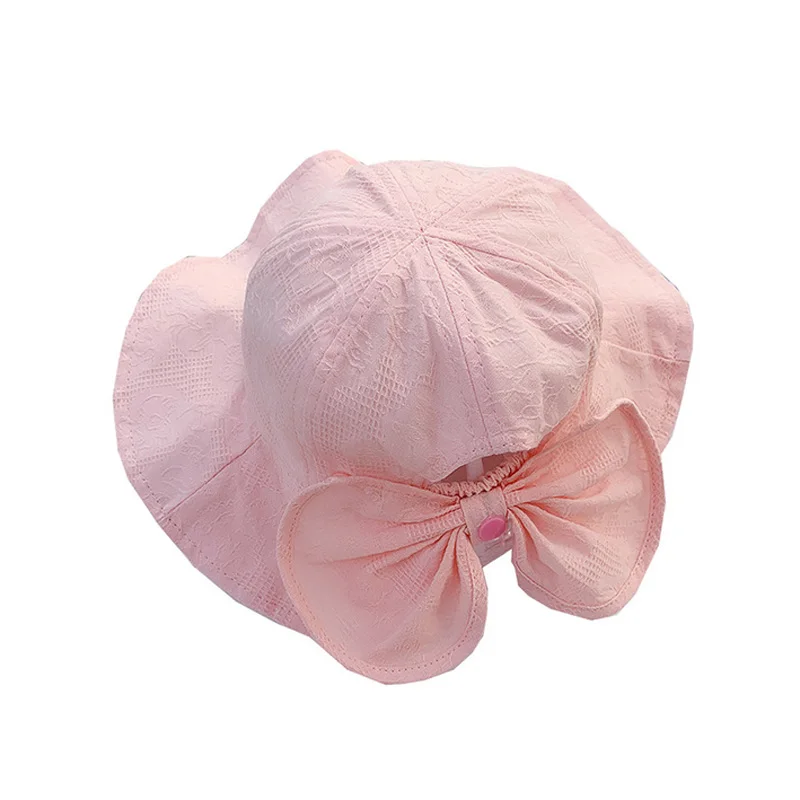 Princess Baby Bucket Hat for Girls Big Bow Summer Baby Girl Cap Wide Brim Travel Baby Sun Hat for Kids Accessories 1-3Y images - 6