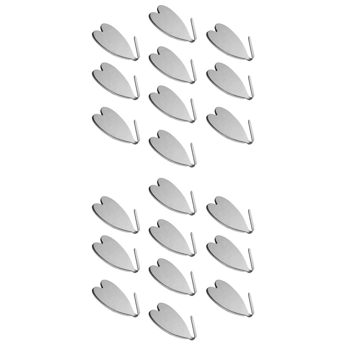 

20 pcs Self Adhesive Hook Stainless Steel Heavy Duty Coat Towel Heart Shape Hook for Bathroom Kitchen Toilet (Silver)