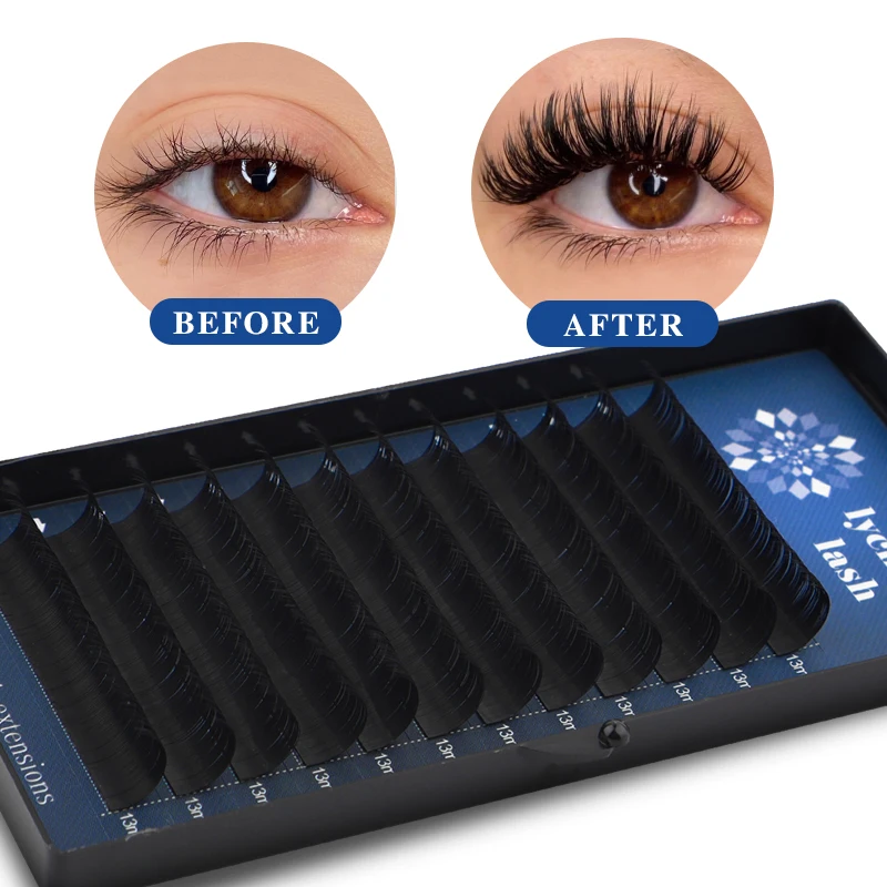 

Lychnis Wholesale 12Rows Classic Lash Extensions Custom Brand Single Eyelash Premium Russian Volume Eyelash Extensions Fans