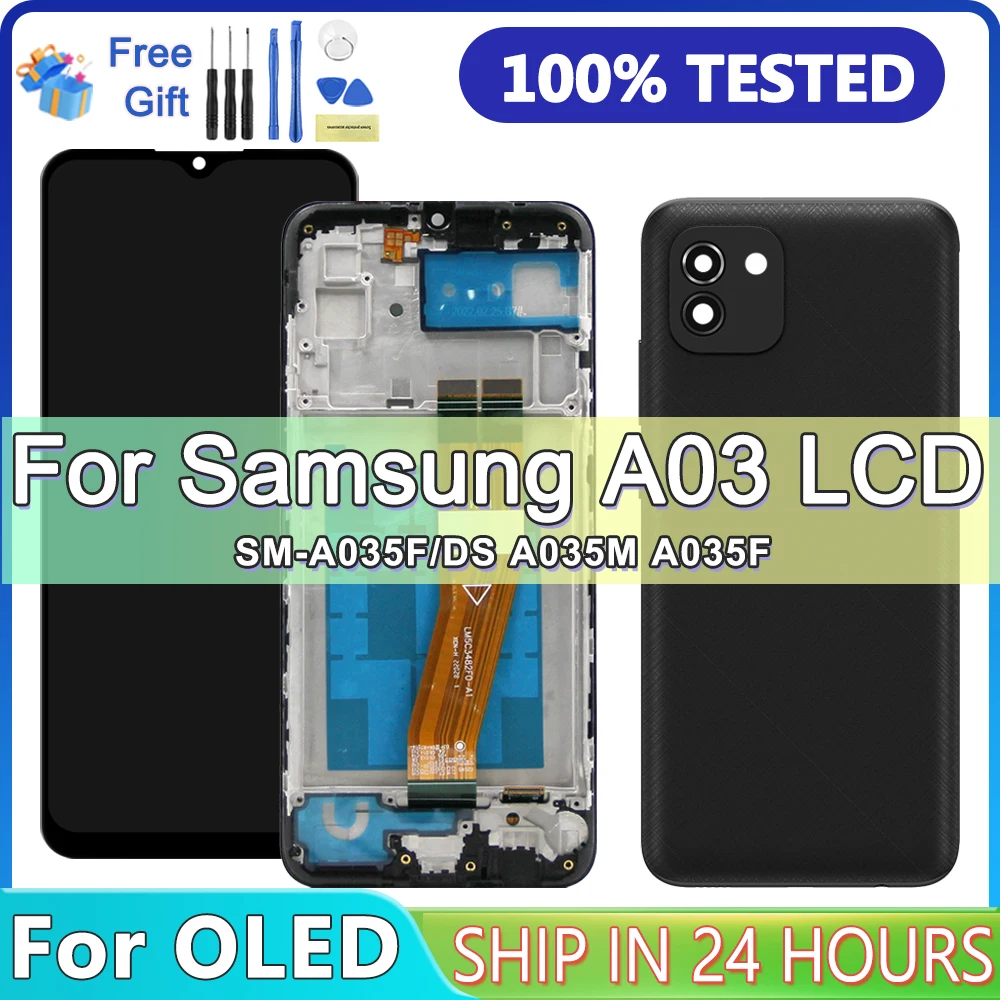 6 5 &quotдля Samsung A03 A035 ЖК-дисплей с сенсорным экраном и рамкой в сборе дигитайзером