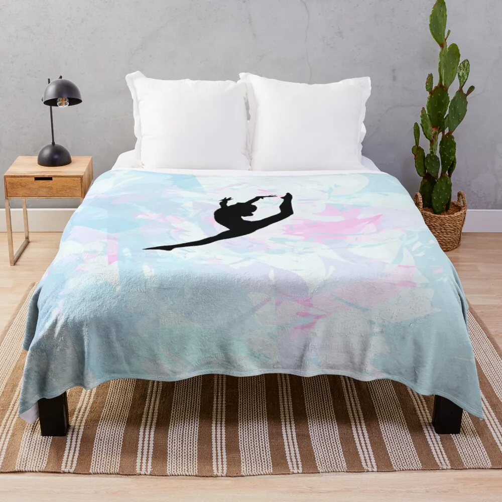 

Water Colour Gymnastics Silhouette Throw Blanket Shaggy Blanket