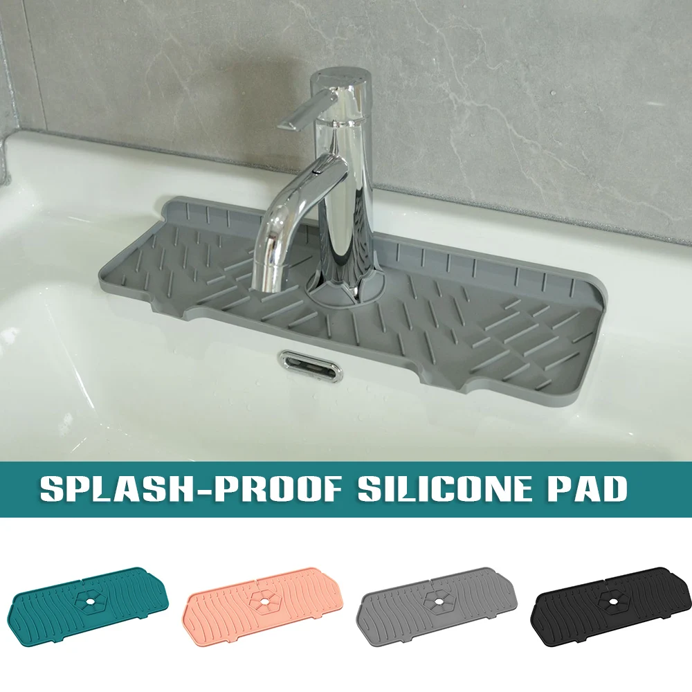 

Faucet Sink Splash-proof Pad Thickened Silicone Faucet Water Catcher Mat Rubber Drying Mat Durable Faucet Absorbent Pad YN17