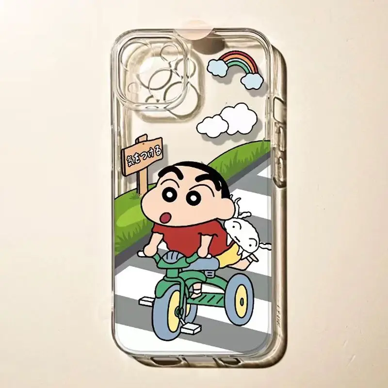 

New Cute Crayon Shin-Chan Suitable for Apple 14 Phone Case Iphone 13 Cute 11 Promax Transparent 6/7/8Plus Soft X
