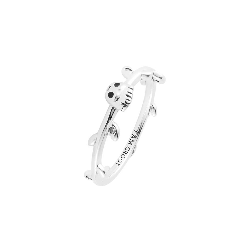 

QANDOCCI 2023 Mother Day Galaxy Leaf Ring for Women 925 Silver DIY Fits for European Bracelets Jewellery