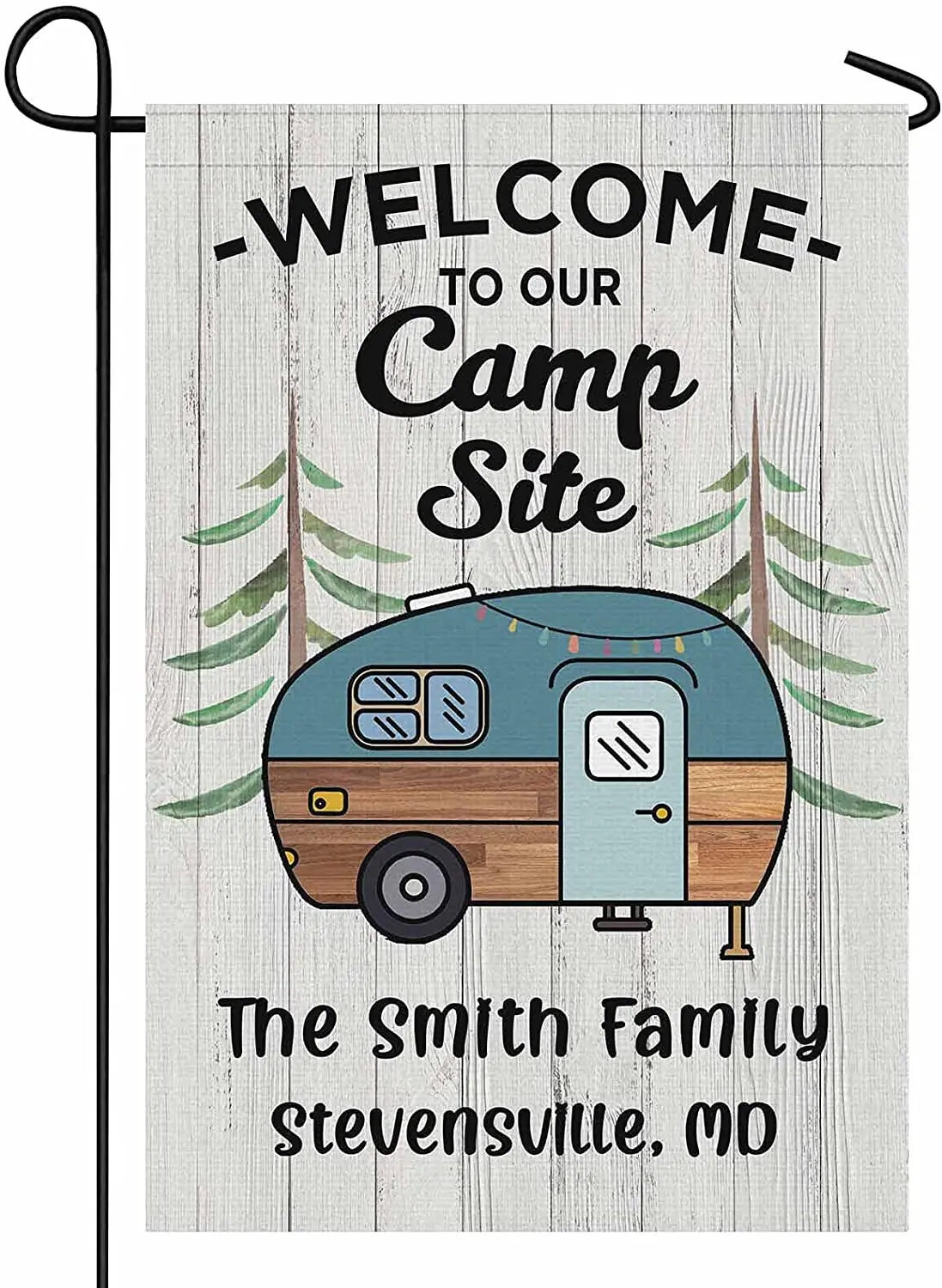 

Personalized Camping Garden Flag Welcome to Our Campsite Rv Flag for Outdoor Yard House Banner Home Lawn Welcome Decoration