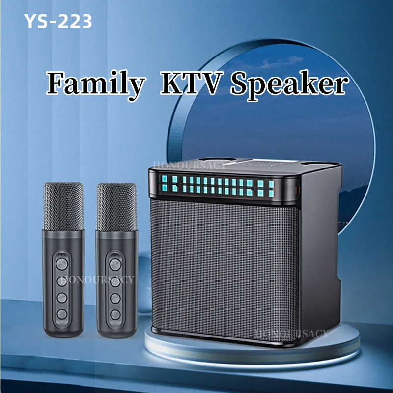 YS-223 Colorful LED 100W High Power Wireless Portable Microphone Bluetooth Speaker Sound Family Party Karaoke Subwoofer Boombox