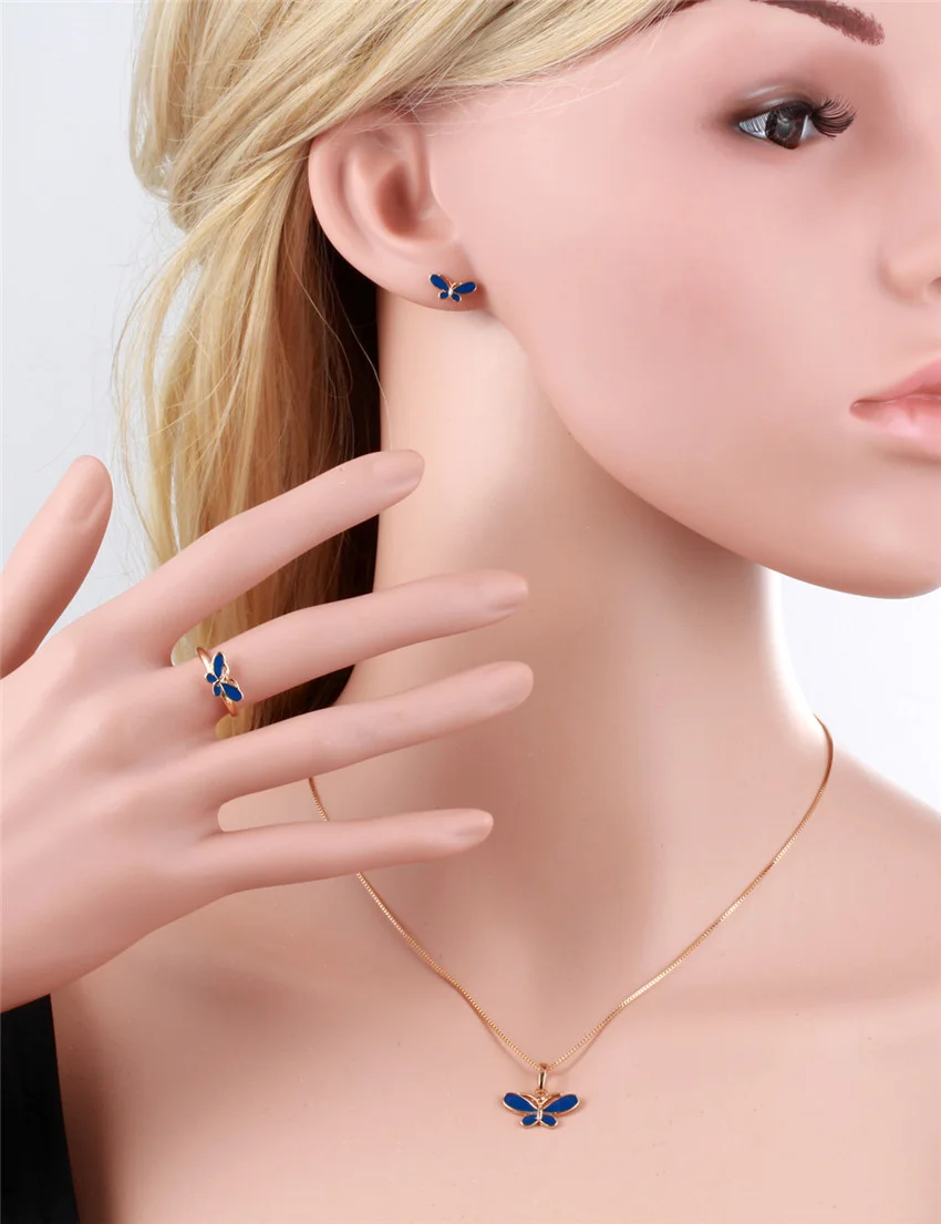 Милые синие бриджи для девочек детей подвеска желтого и золотого цвета ожерелье