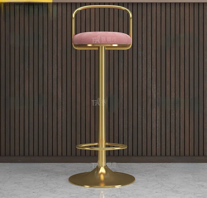 Золотые барные стулья для кухонной мебели скандинавский роскошный тканевый