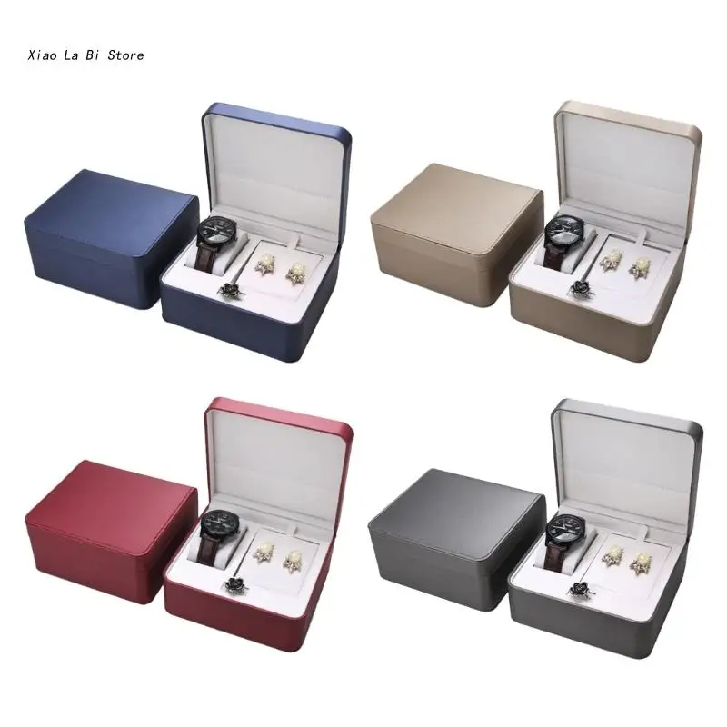 

XXFD Watch Box Leather Display Jewelry-Case Organizer Necklace Watch Ring-Storage-Case Jewelry Box for Men Women Engagement