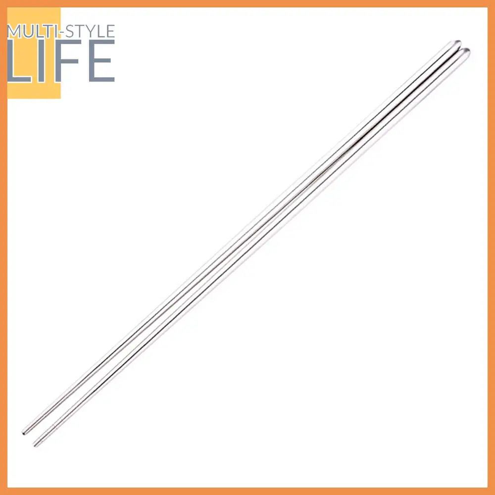 

BalleenShiny 1 Pair Stainless Steel Chopsticks Chinese Chopsticks Reusable Anti-Jump Long Handle For Frying Food Beef Kitchen