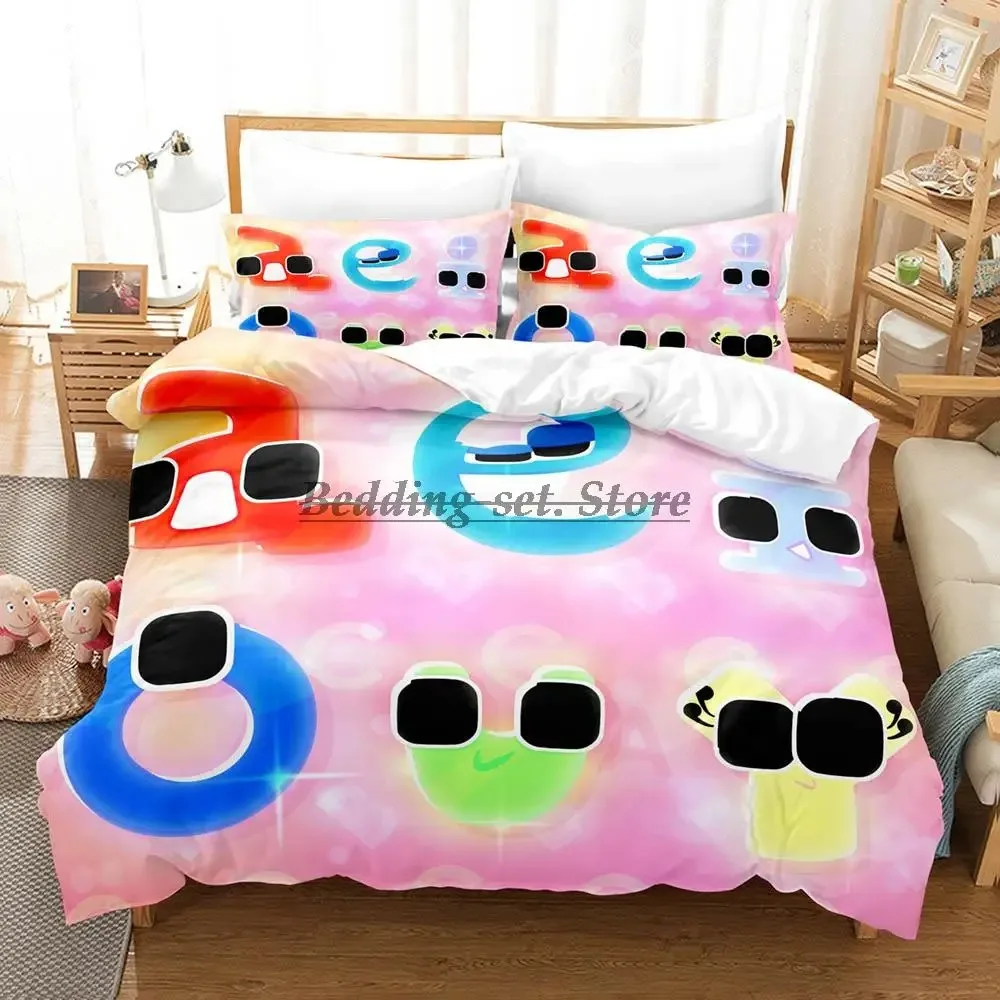 2023 Alphabet Lore Bedding Set Single Twin Full Queen King Size Bed Aldult Kid Bedroom Duvetcover Sets Anime Sheet