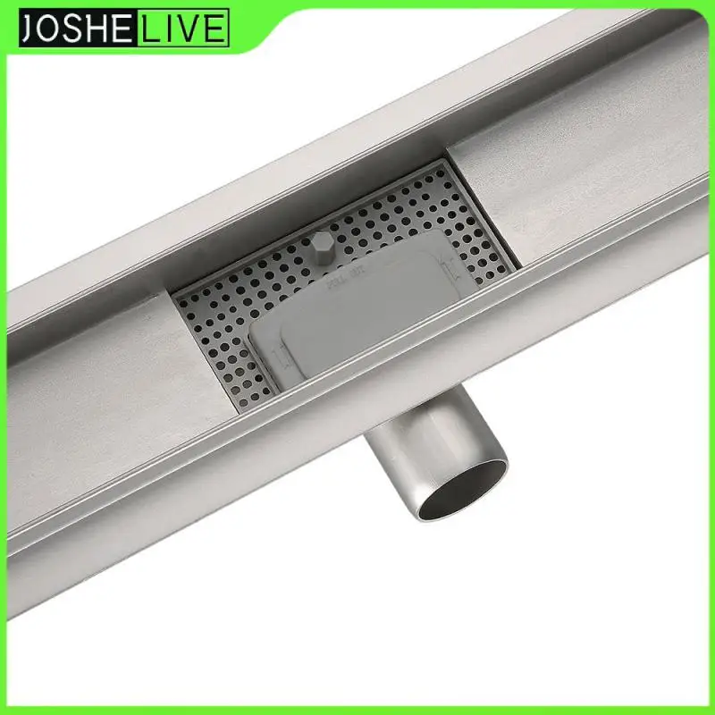 

1pcs Verticale-shape Stainless Steel Floor Drain Bathroom Shower Long Drainage Floor Drain Cover HWC