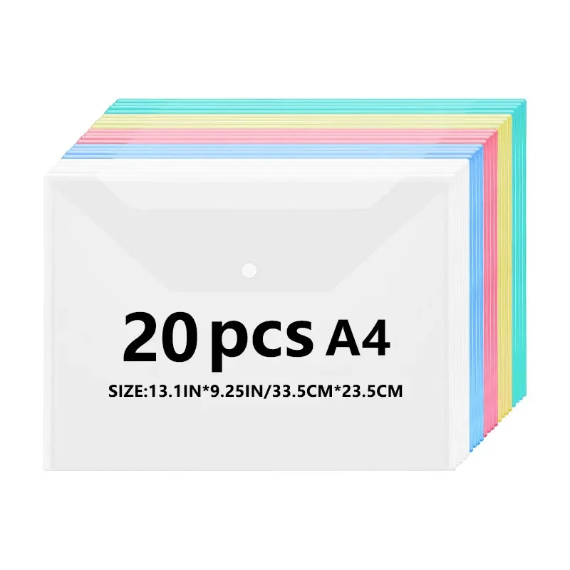 Утолщенная сумка для файлов формата А4 прозрачная пластиковая застежка-защелка