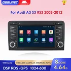 Автомагнитола на Android, 7-дюймовый мультимедийный видеоплеер с GPS, Wi-Fi, 4G, LTE, для Audi A3, S3, RS3, 2003-2012 гг.