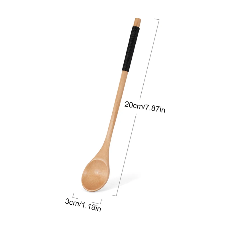 1 Шт. Деревянная Чайная Ложка Длинные Кофейные Ложки Мини-чайная Десертная Для