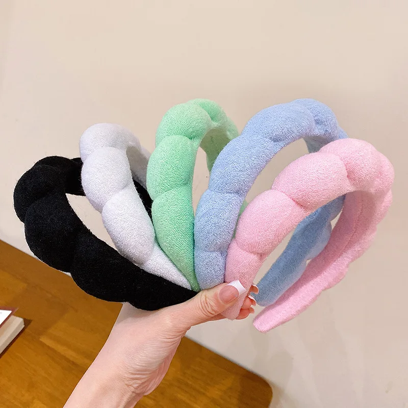 

Sponge Colorful Wash Up Headbands For Women Hairbands Korea Hair Accessories Hair Bows Flower Ribbon Head Wrap Hair Band