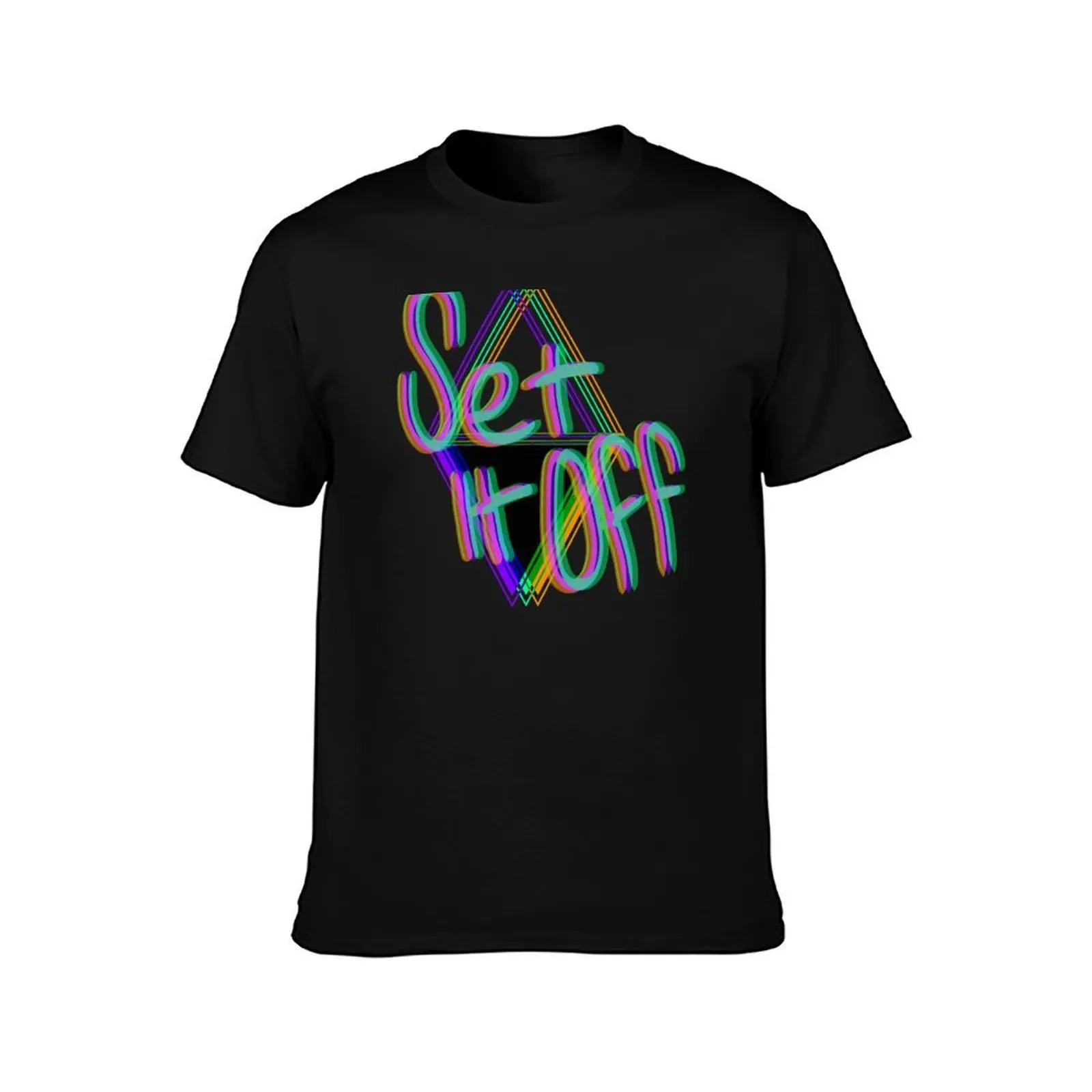Фото Футболка с принтом Set it Off Band Elsewhere Album Neon, модная футболка с графическим рисунком для мужчин №2