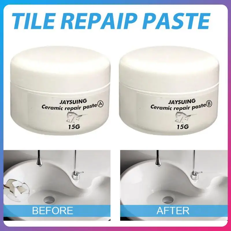 

2pcs Ceramic Paste Floor Tile Adhesive Tile Repair Agent Tub Tile And Shower Repair Kit Porcelain Repair Kit For Crack Chip