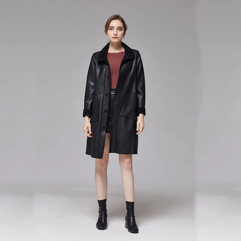 Long Jacket Women Leather Jacket 2022 Coats Leather Jacket Women Winter Jacket Women Heavy Jackets Warm Thicken Leather Jacket