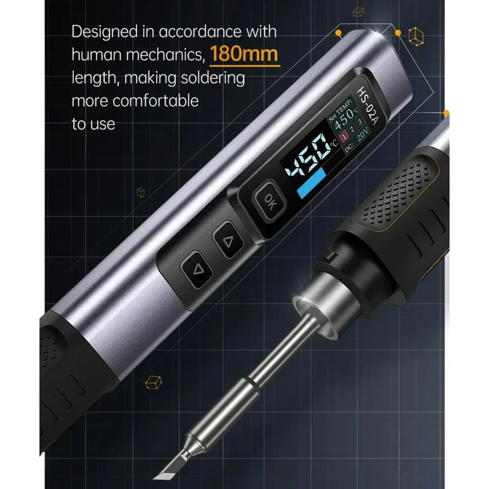 Портативный умный паяльник PD100W HS 02A паяльная станция эффективный автоматический