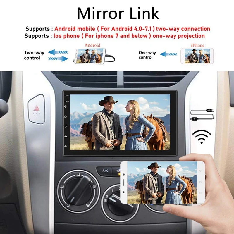 Автомагнитола 2Din Android с GPS 7-дюймовым сенсорным экраном автомагнитола поддержкой