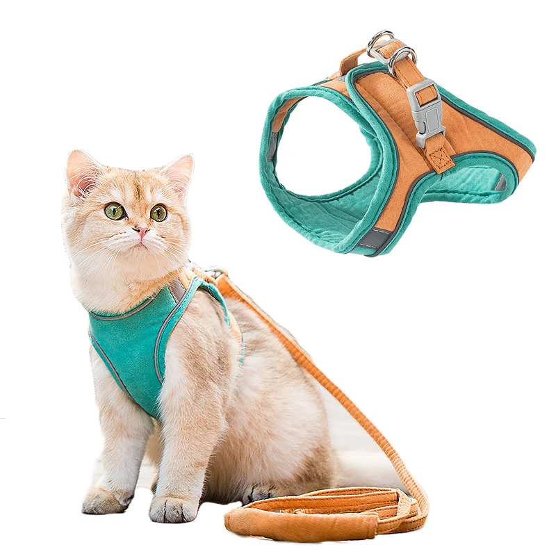 

Поводок для кошек, Тяговая веревка, тип жилета, предотвращает выпадение, Светоотражающая полоса, двухслойная защита, милая троса