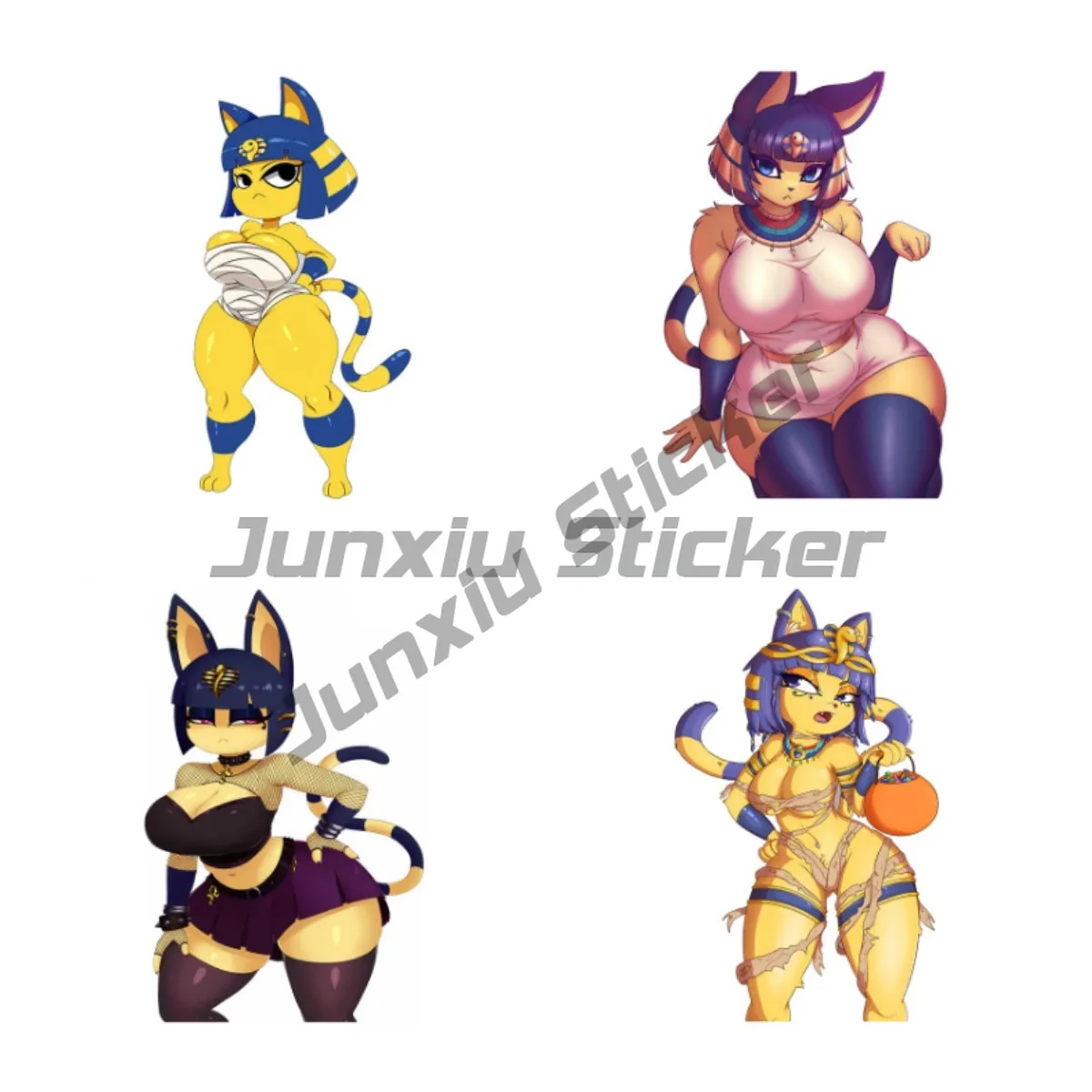 Для пушистой кошки Анубис анкха Fanart аниме Автомобильная наклейка аксессуары