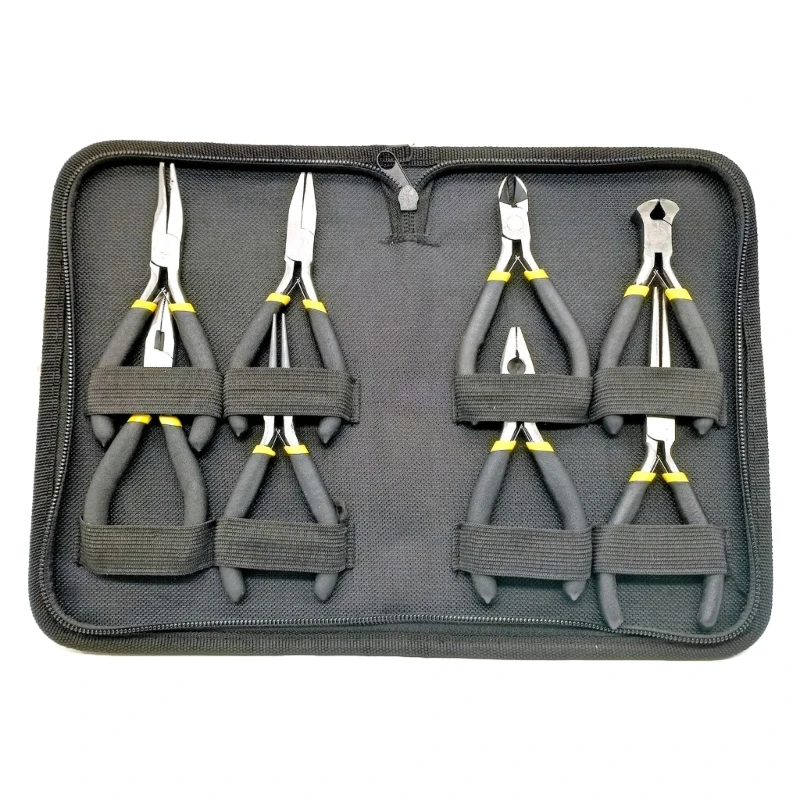 

8PCS Mini Pliers Set Long Nose with Teeth Flat Jaw Round Curved Needle Diagonal Nose Wire End Cutting Cutter Tools