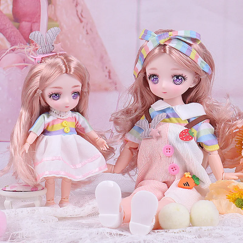 

Comic Face Doll 16 cm/30cm 21 Movable Joints 1/6 Two-dimensional BJD Dress Up Cute Color 3D Anime Eyes Dolls Toys for Girls