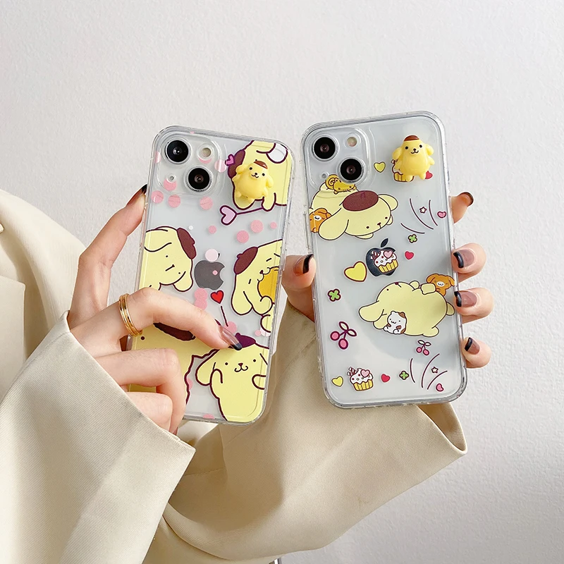 

BANDAI Pom Pom Purin Cute Cartoon Phone Case for iPhone 11 12 13 pro XS MAX X XR Cover