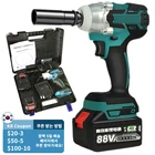 Бесщеточный Электрический ударный гайковерт торцевой Электроинструмент литий-ионный аккумулятор 6000 обмин 88VF крутящий момент