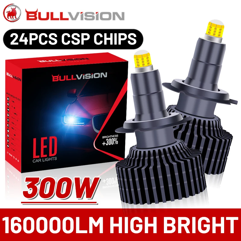 

160000LM H1 LED 360 H7 Car Headlights H11 H8 H9 9005 HB3 9006 HB4 H16 9012 HIR2 Canbus 300W 24PCS CSP High Low Beam For Lenses