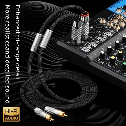 Аудиокабель ATAUDIO 2RCA на 2XLR золотистый