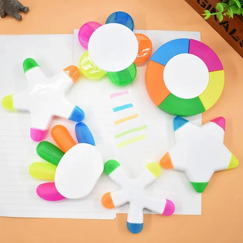 

5 цветов/шт. Милая креативная маркерная ручка, кавайные маркеры с пальцами и звездами, школьные канцелярские принадлежности для искусственных граффити