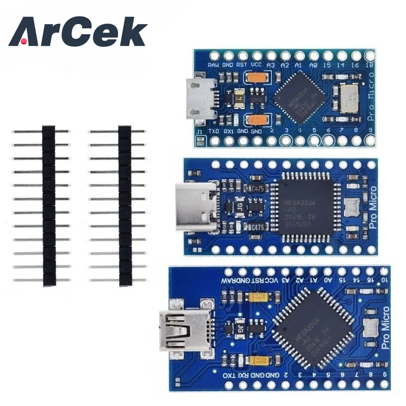 

Pro Micro ATmega32U4 5V 16MHz Replace ATmega328 For Arduino Pro Mini With 2 Row Pin Header for Leonardo Mini Usb Interface