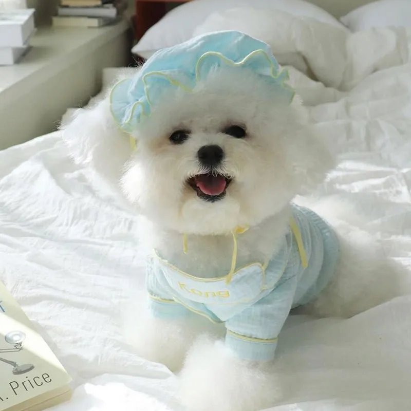 Новые пижамы для домашних питомцев маска глаз одежда собак милая хлопковая