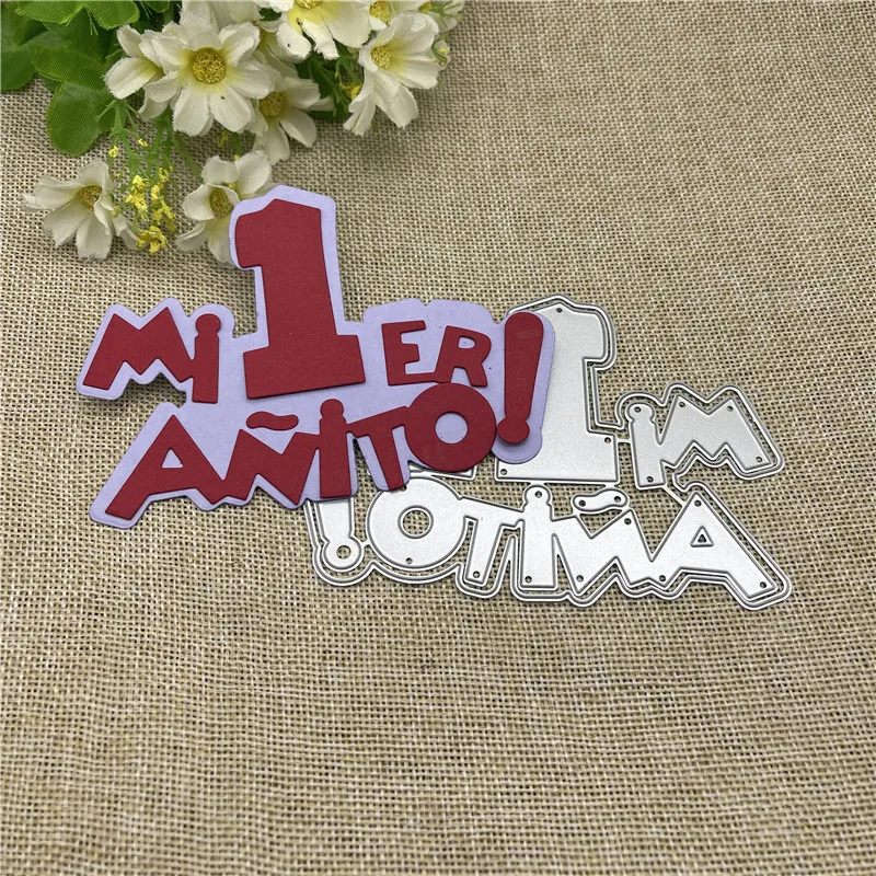 

My first year letter Metal cutting dies mold Round hole label tag Scrapbook paper craft knife mould blade punch stencils dies