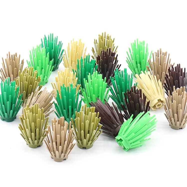 10Pcs/set Mini Bush Tree Plant Bushes Grass Shrub DIY City Building Blocks Military Weapon MOC Accessory DIY Arms Toys for Boys