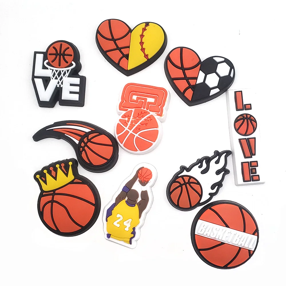 Basketball Croc Charms Shoe Charms for Decorations PVC Clog Shoe Bracelet Wristband Party Supplies Gifts
