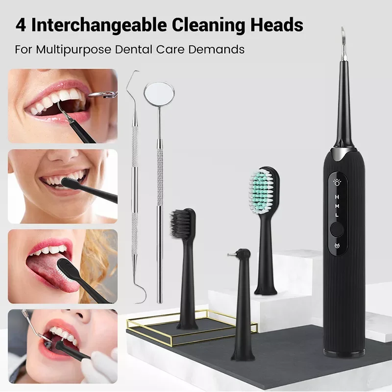 

Electric Sonic Dental Scaler Tooth Calculus Remover Cleaner Tooth Stains Tartar Tool Replaceable Brush Head