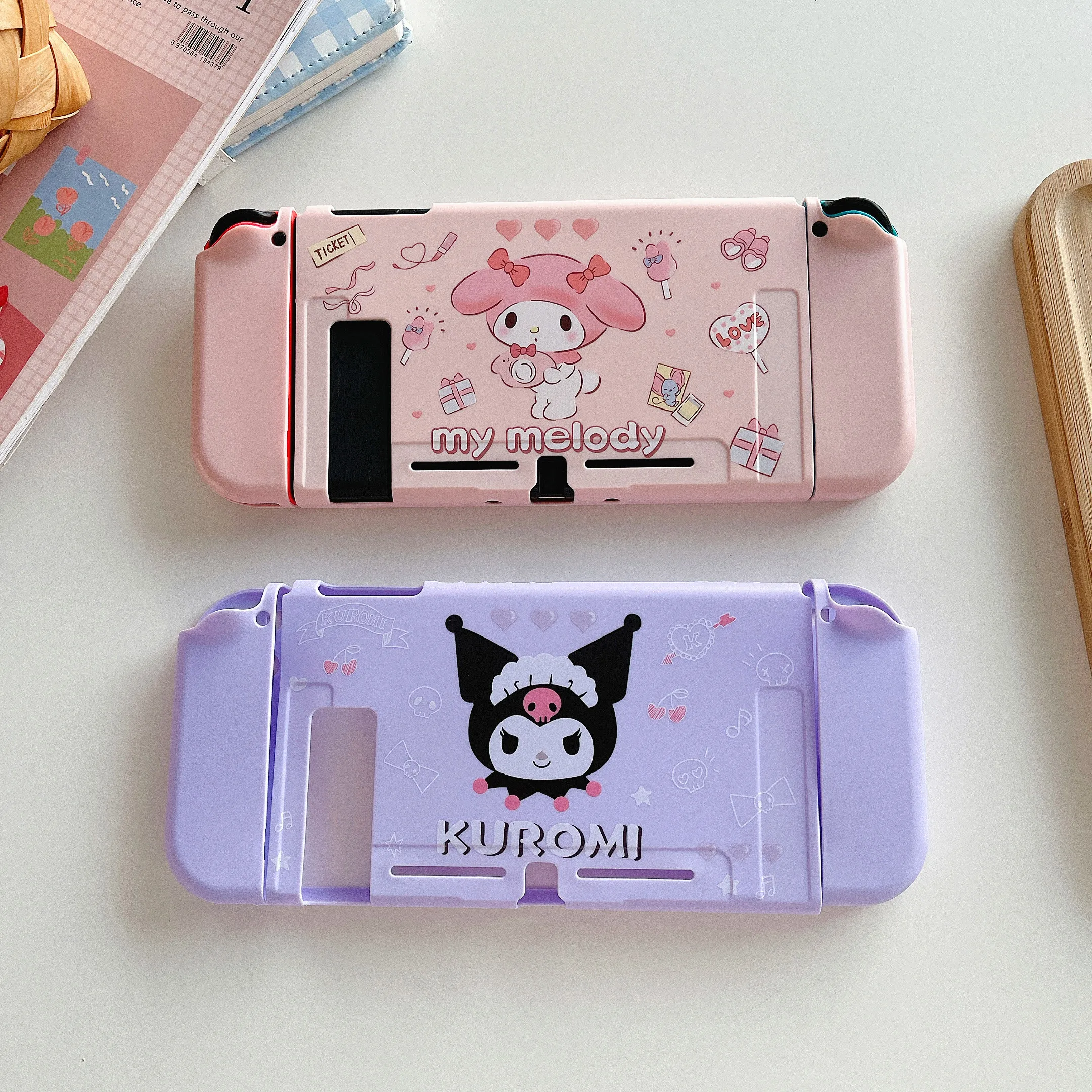

Sanrio Kuromi My Melody Pink Gudetama XO Soft Phone Cases For Nintendo Switch Game Console Controller OLED Gaming Accessories