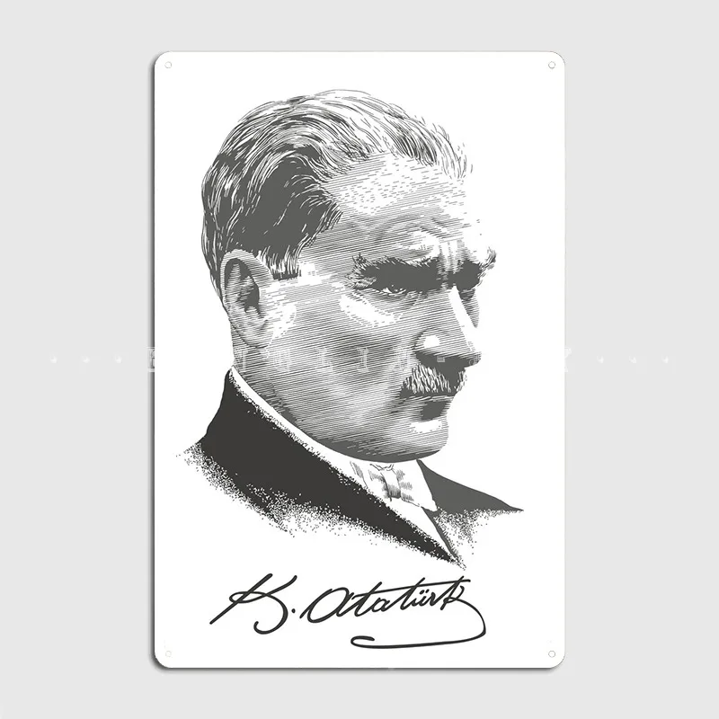 Металлический плакат Ataturk мировой лидер печатный кухонный настенный Настенная