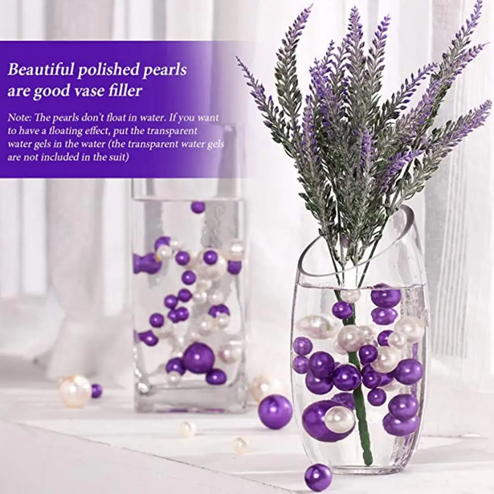 

150Pcs Pretty Vase Filler Faux Pearl Reusable Vase Centerpieces Bead Exquisite Round Beads Vase Filler Faux Pearl Decorative