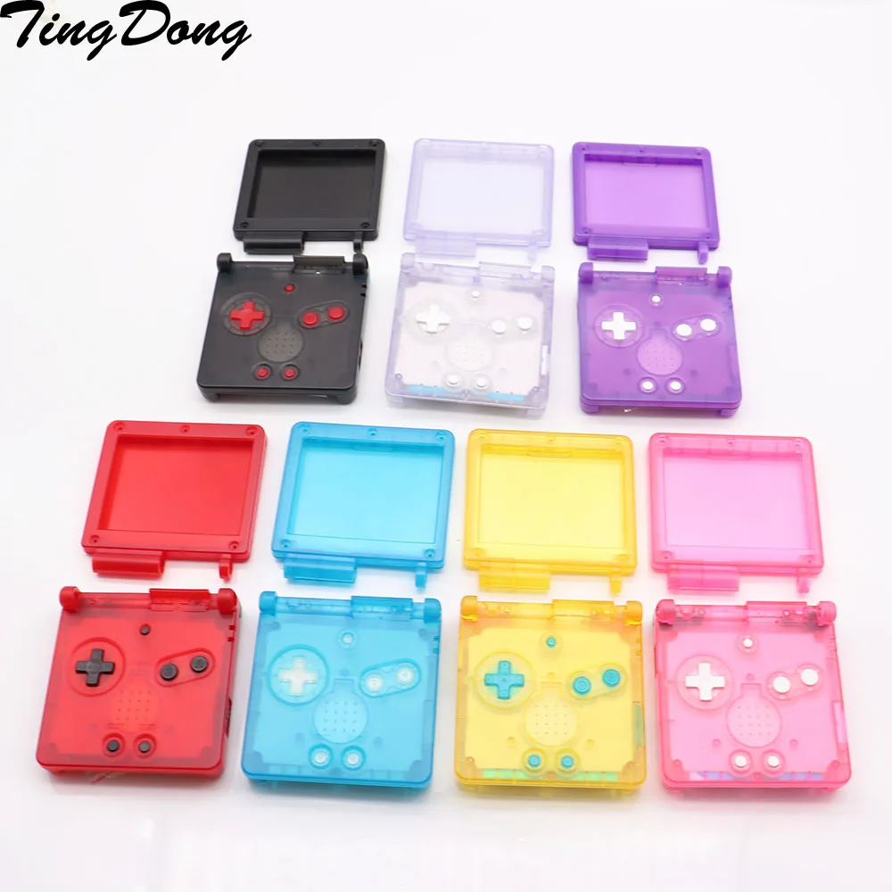 10sets Cool Clear For GBA SP Replacement Housing Shell Faceplate Case Cover Fit for Gameboy Advance SP