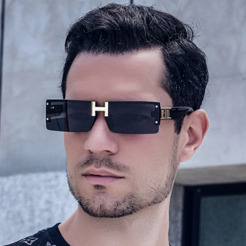 

Fashion Steampunk Rimless Square Women's Punk Small Rectangle Men's UV400 Shades Eyewear Sunglasses Sun Glasses