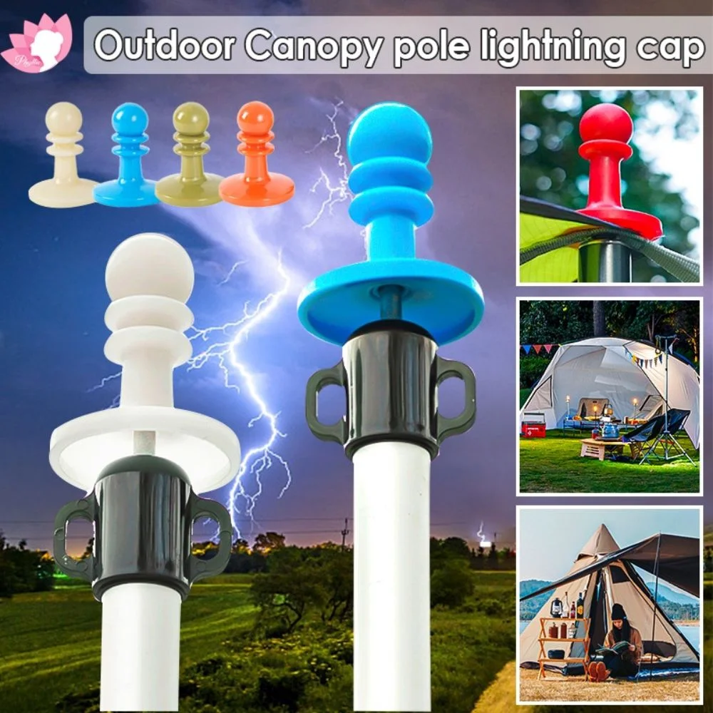 

Light Proof Cap Camping Tent Poles Awning Rod Support Bar Anti-Thunder Protection Cover Safe Awning Rod Outdoor Tent Hat