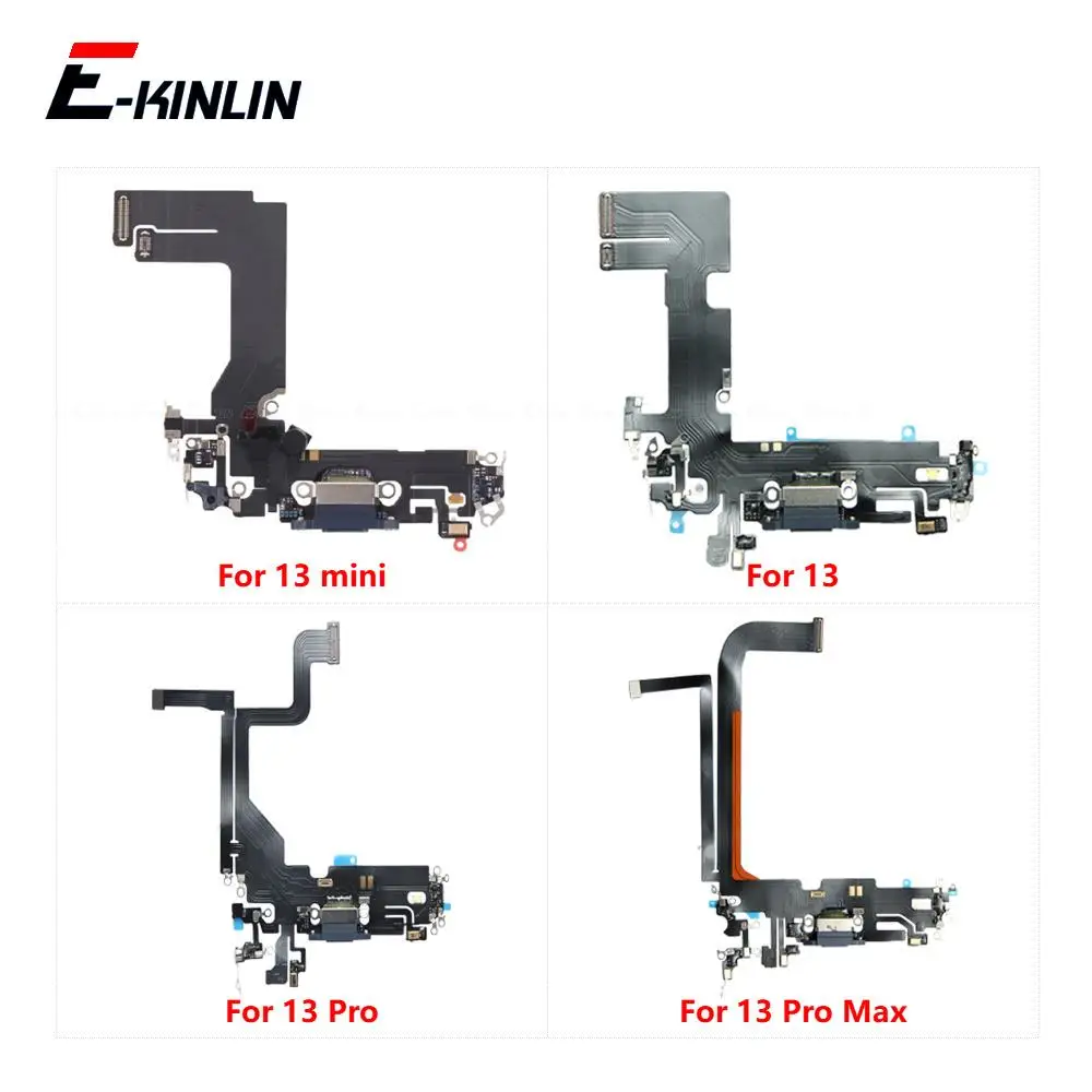 

USB Charger Plug Charging Port Dock Connector Flex Cable For iPhone 13 mini 13 Pro Max With MicroPhone Parts