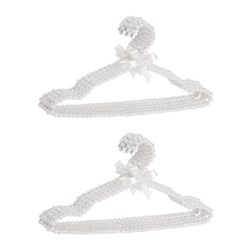 

20 Pack Pearl Beads Plastic Elegant Fashion Clothes Hangers Standard Hangers For Adults And Children(White)