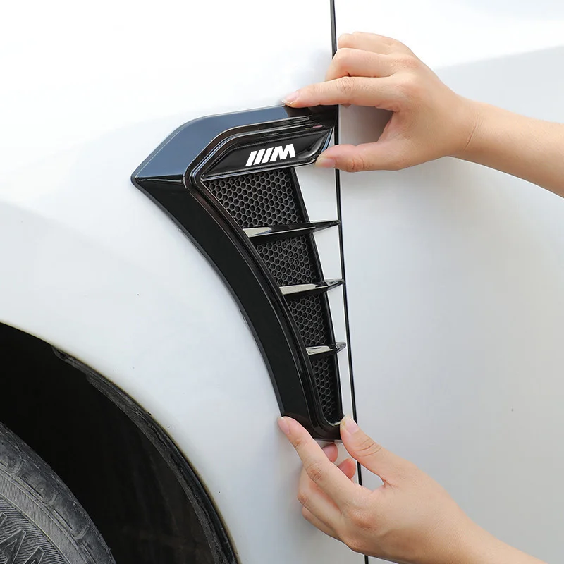 Автомобильные карбоновые черные наклейки на крыло бокового багажника